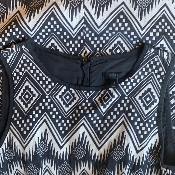 J.Crew Black/White Diamond Ikat Casual Dress - Picture 5 of 9